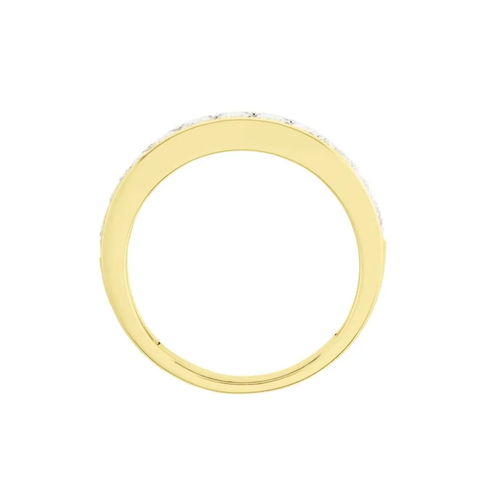 Demi-alliance Or Jaune Valentine Diamants Synthetique