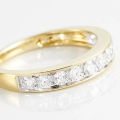 Demi-alliance Or Jaune Valentine Diamants Synthetique