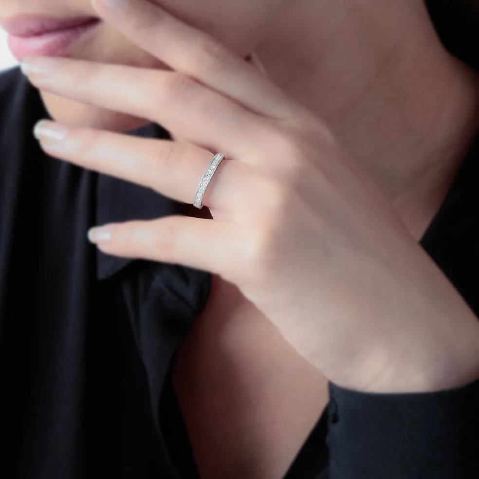 Demi-alliance Or Rose Rhea Diamants