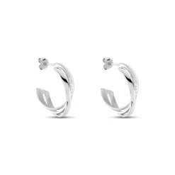 Demi-créoles Argent Blanc Laureat Oxydes De Zirconium