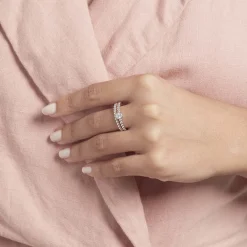 Duo De Bagues Roseli Argent Blanc Oxyde De Zirconium