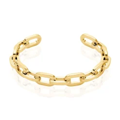 Jonc Hera Acier Dore Yonna Ouvert Forcat Large