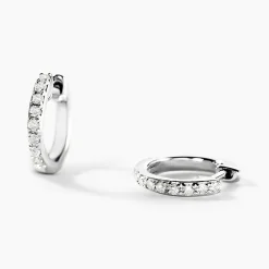 Mini Créoles Or Blanc Aryanna Diamants