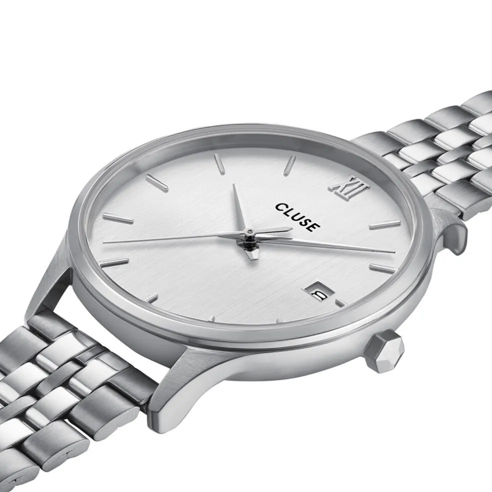 Montre Cluse Minuit Date Argenté