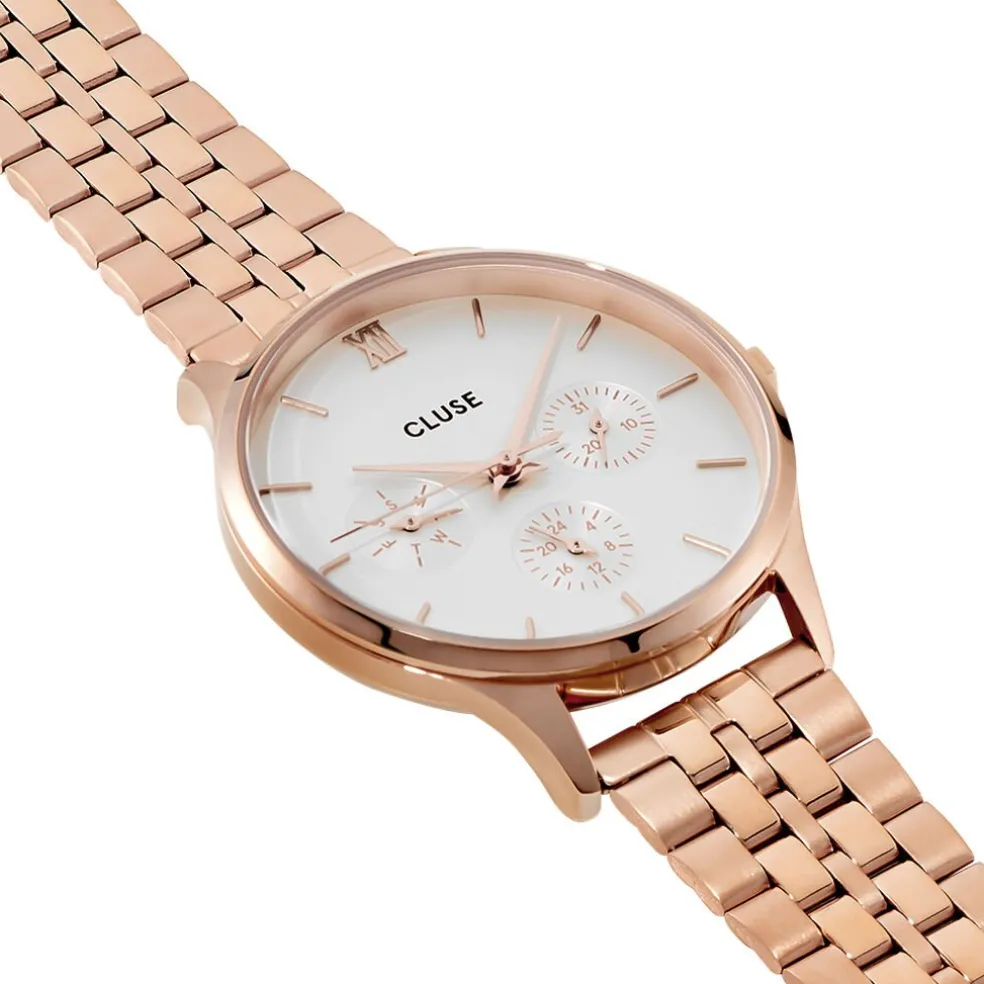 Montre Cluse Minuit Multifonction Blanc