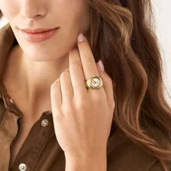 Montre Fossil Watch Ring Doré