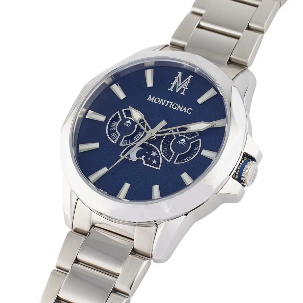 Montre Montignac Round Multifonction Bleu