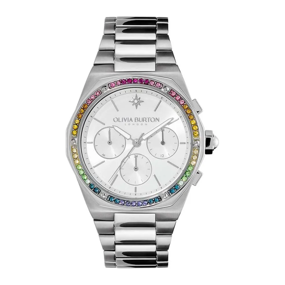 Montre Olivia Burton Hexa Multifonction Argenté