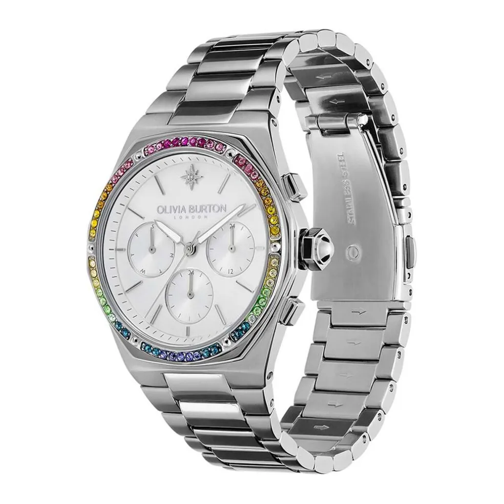 Montre Olivia Burton Hexa Multifonction Argenté