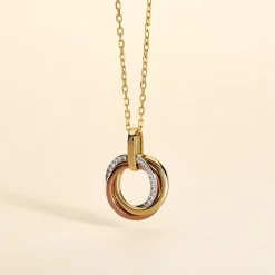 Pendentif Amaiur Or Tricolore Oxydes De Zirconium