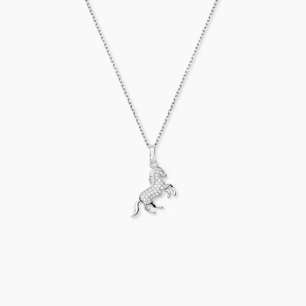 Pendentif Amelot Argent Blanc Oxyde De Zirconium