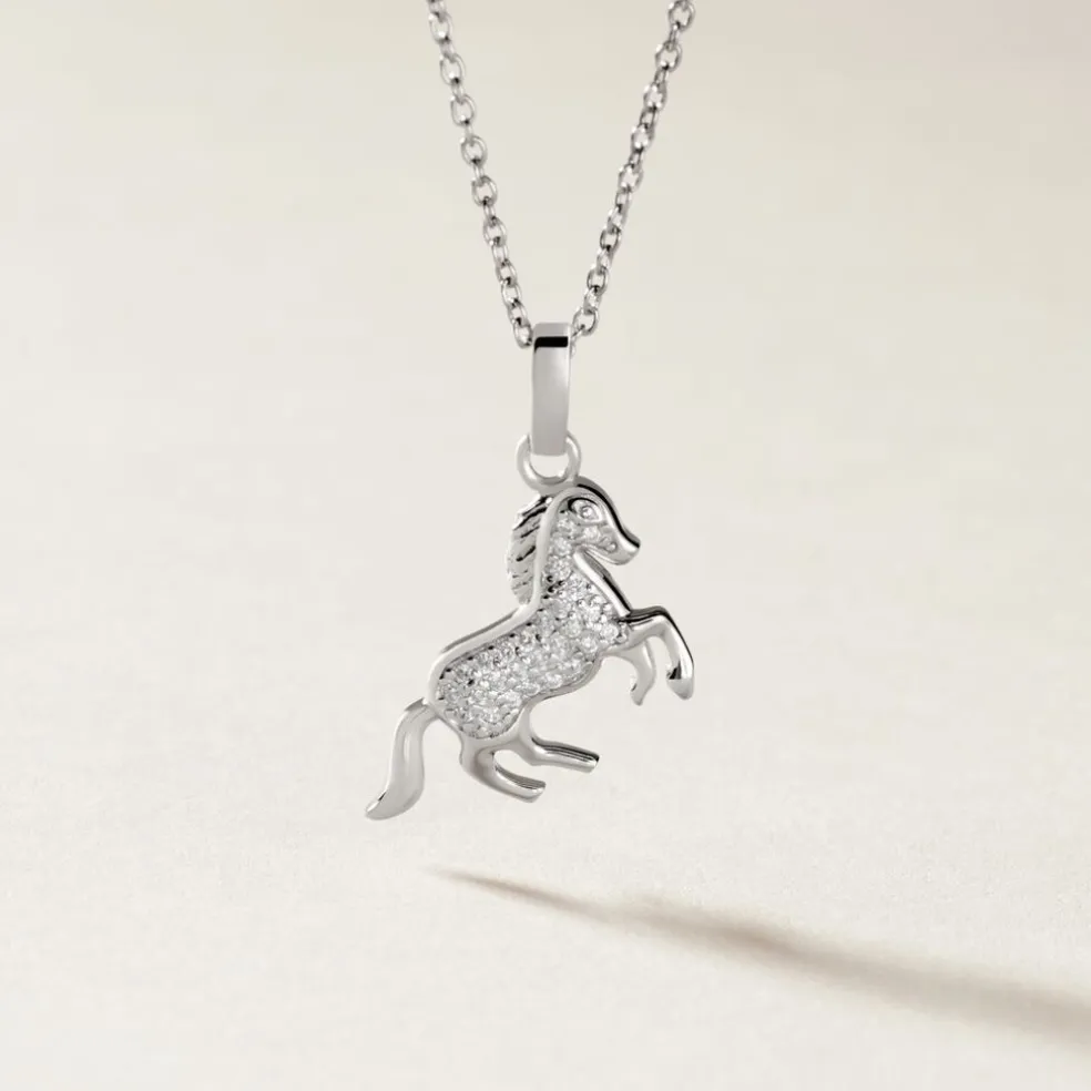 Pendentif Amelot Argent Blanc Oxyde De Zirconium