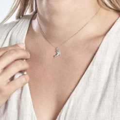 Pendentif Amelot Argent Blanc Oxyde De Zirconium