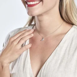 Pendentif Amelot Argent Blanc Oxyde De Zirconium