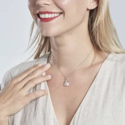 Pendentif Amelot Argent Blanc Oxyde De Zirconium