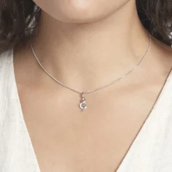 Pendentif Amelot Argent Blanc Oxyde De Zirconium