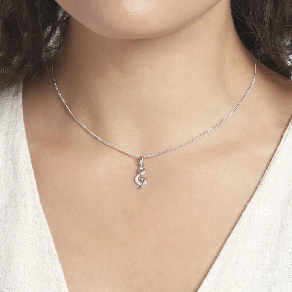 Pendentif Amelot Argent Blanc Oxyde De Zirconium