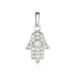 Pendentif Amelot Argent Blanc Oxyde De Zirconium