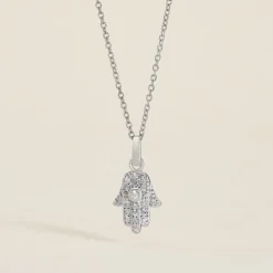 Pendentif Amelot Argent Blanc Oxyde De Zirconium