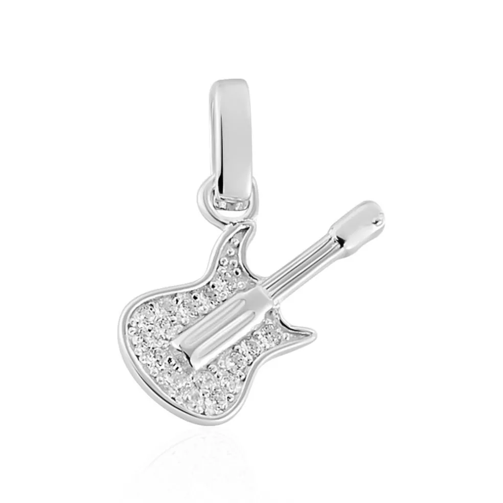 Pendentif Amelot Argent Blanc Oxyde De Zirconium