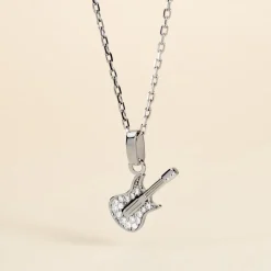 Pendentif Amelot Argent Blanc Oxyde De Zirconium