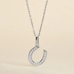 Pendentif Amelot Argent Blanc Oxyde De Zirconium