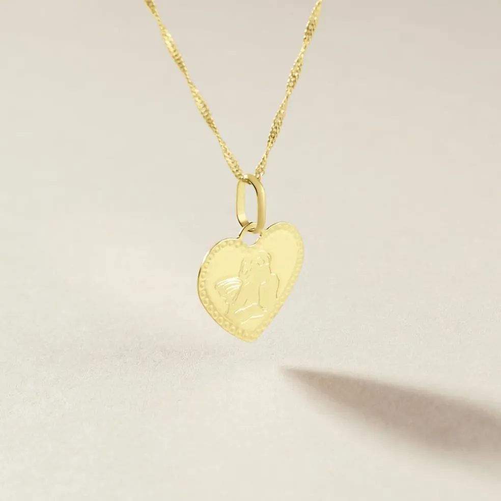 Pendentif Ange Coeur Or Jaune