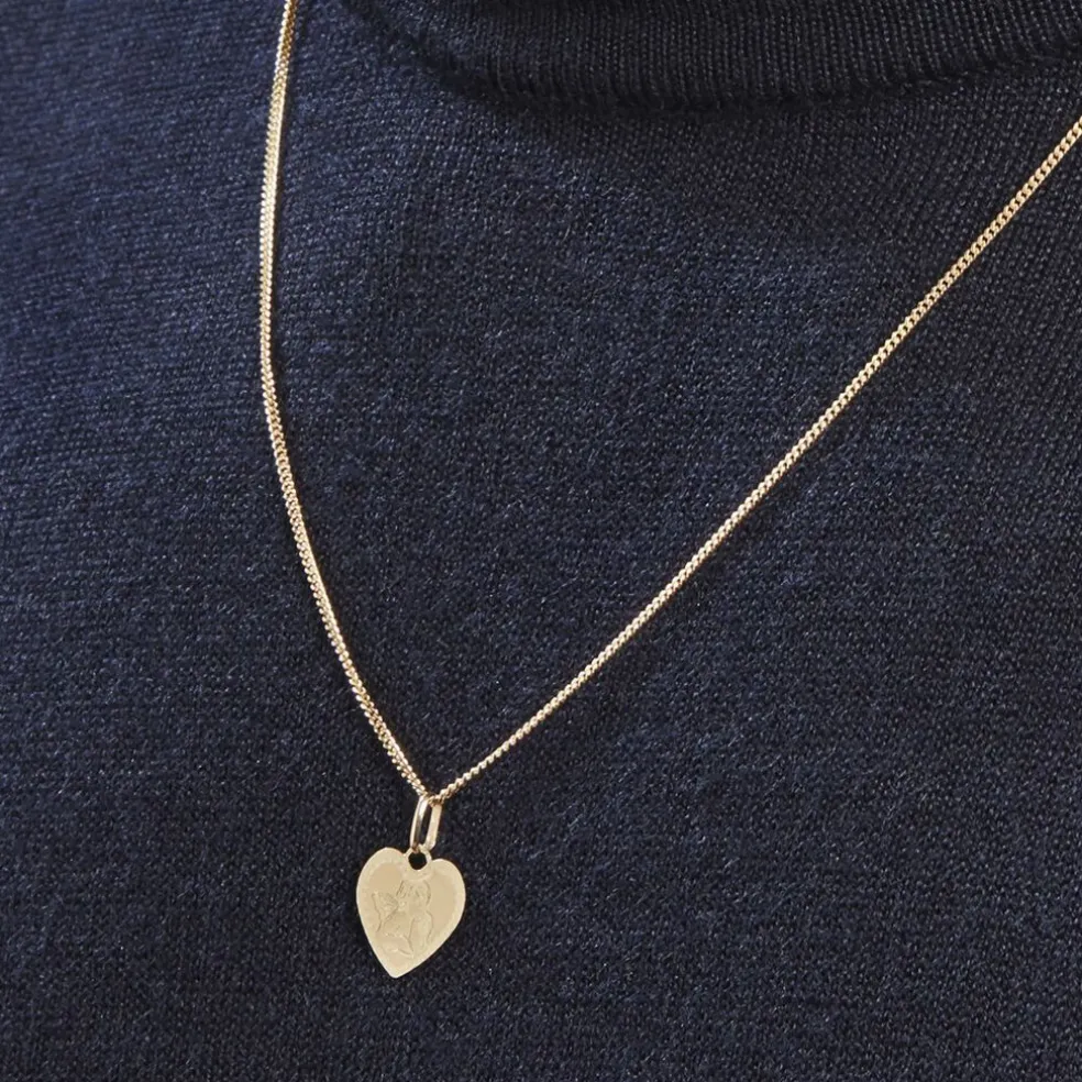 Pendentif Ange Coeur Or Jaune