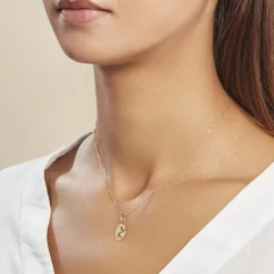 Pendentif Ange Ovale Or Jaune