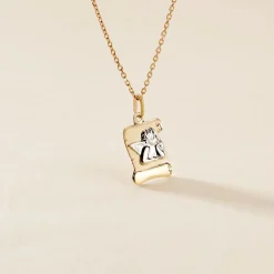 Pendentif Ange Parchemin Or Bicolore