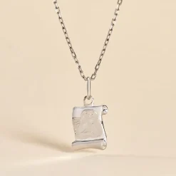 Pendentif Ange Parchemin Or Blanc