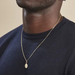 Pendentif Ange Rond Cisele Or Jaune