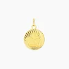 Pendentif Ange Rond Effet Diamante Or Jaune
