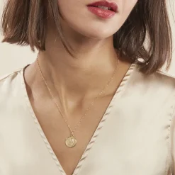 Pendentif Ange Rond Mat Or Jaune