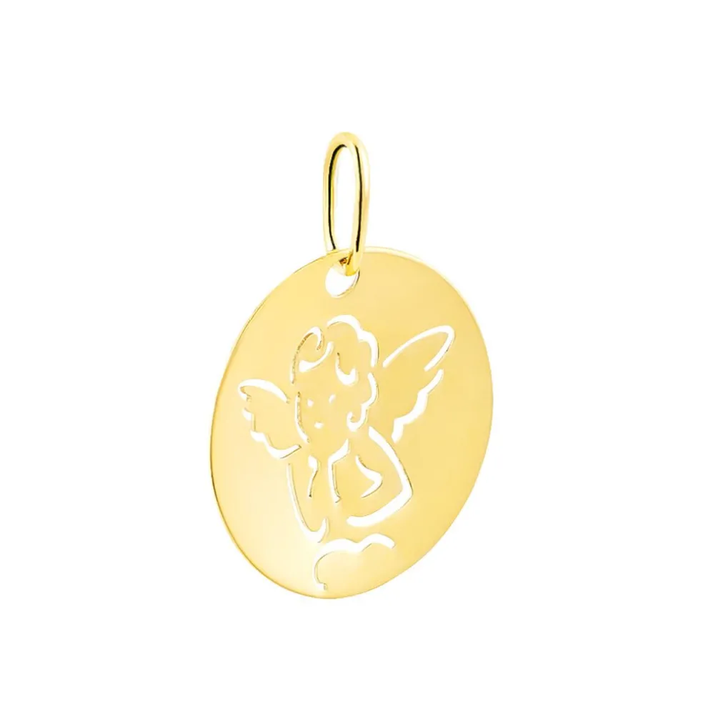 Pendentif Ange Rond Or Jaune