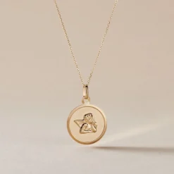 Pendentif Ange Rond Or Jaune