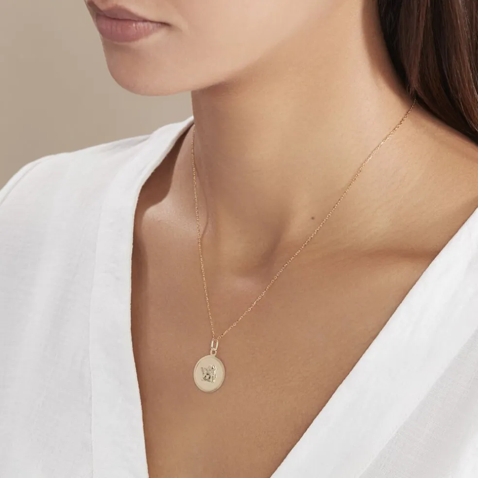 Pendentif Ange Rond Or Jaune