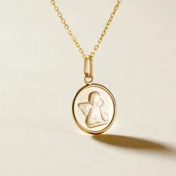 Pendentif Ange Rond Or Jaune