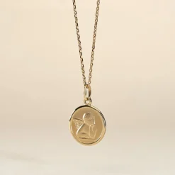 Pendentif Ange Rond Or Jaune
