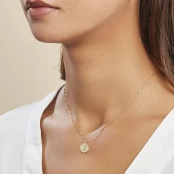 Pendentif Ange Rond Sable Or Jaune