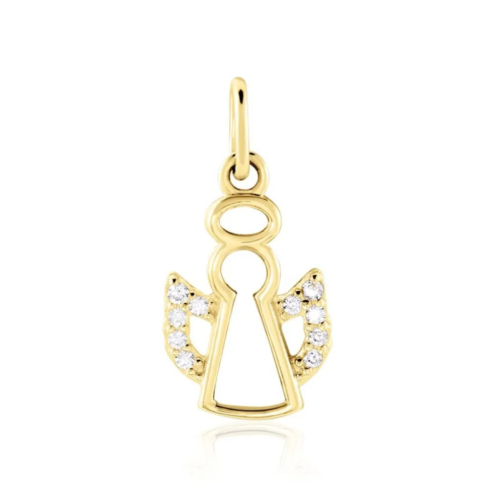 Pendentif Angel32 Or Jaune Oxyde De Zirconium