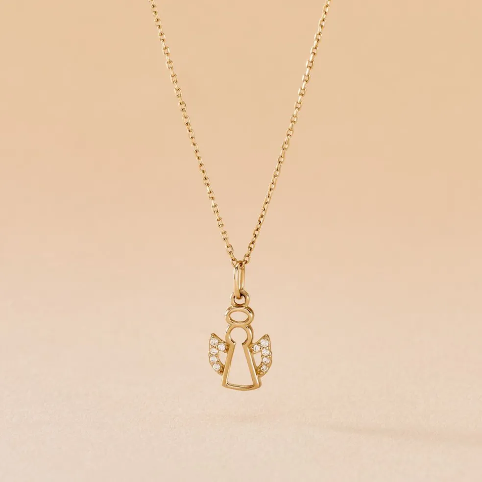 Pendentif Angel32 Or Jaune Oxyde De Zirconium