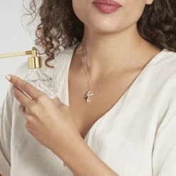 Pendentif Argent Blanc Abellia Ambre