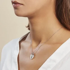 Pendentif Axelia Argent Blanc