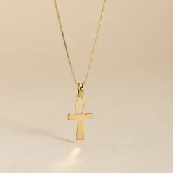 Pendentif Basilissa Croix De Vie Or Jaune