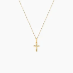 Pendentif Bathilde Croix Diamantee Or Jaune