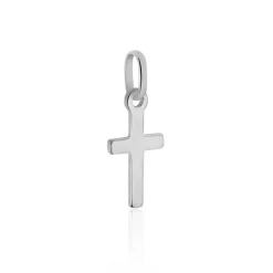 Pendentif Bathilde Croix Striee Or Blanc