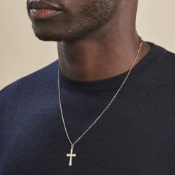 Pendentif Benny Croix Ciselee Or Jaune