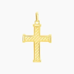 Pendentif Benny Croix Ciselee Or Jaune
