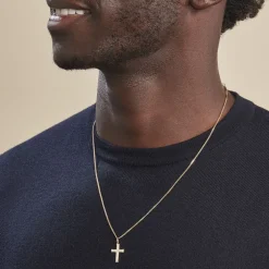 Pendentif Benny Croix Ciselee Or Jaune